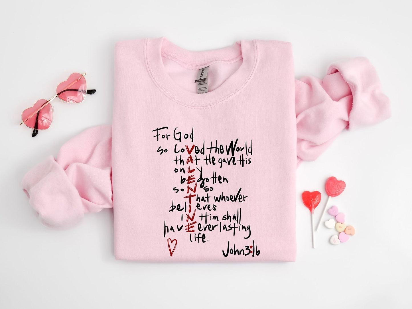 For God So Loved The World Sweatshirt,Jesus Is My Valentine Shirt,Religious Valentine’s Day Tee,Christian Gift,Valentines Shirt,Bible Verse